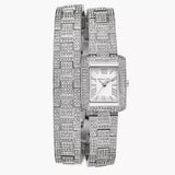 Michael Kors Emery Pave Double Wrap Crystals White Dial Silver Steel Strap Watch for Women - MK4836 Buy Now By Michael Kors