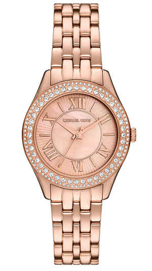 Michael Kors Harlowe Three-Hand Rose Gold Dial Rose Gold Steel Strap Watch for Women - MK4845 Buy Now By Michael Kors