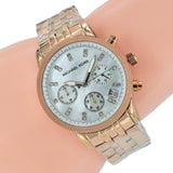 Michael Kors Damen White Dial Rose Gold Steel Strap Watch for Women - MK5026 Buy Now By Michael Kors