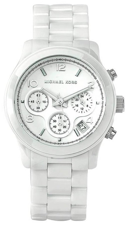 Michael Kors Runway White Ceramic Dial White Steel Strap Watch for Women - MK5161 Buy Now By Michael Kors