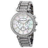 Michael Kors Parker Mother of Pearl Dial Diamonds Silver Steel Strap Watch for Women - MK5572 Buy Now By Michael Kors