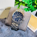 Michael Kors Hunger Stop 100 Series Navy Blue Dial Silver Steel Strap Watch for Women - MK5814 Buy Now By Michael Kors