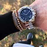 Michael Kors Everest Chronograph Black Dial Rose Gold Steel Strap Watch For Women - MK5875 Buy Now By Michael Kors