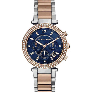 Michael Kors Parker Blue Dial Two Tone Steel Strap Watch for Women - MK6141 Buy Now By Michael Kors
