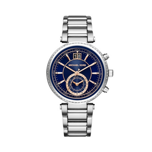 Michael Kors Sawyer Navy Blue Dial Silver Steel Strap Watch for Women - MK6224 Buy Now By Michael Kors