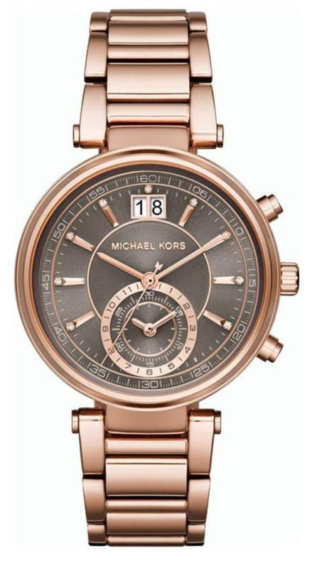 Michael Kors Sawyer Rose Gold Dial Rose Gold Steel Strap Watch for Women - MK6226 Buy Now By Michael Kors