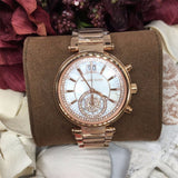 Michael Kors Sawyer Mother of Pearl White Dial Rose Gold Steel Strap Watch for Women - MK6282 Buy Now By Michael Kors