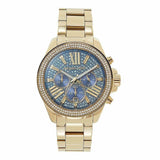 Michael Kors Wren Diamonds Blue Dial Gold Steel Strap Watch for Women - MK6291 Buy Now By Michael Kors