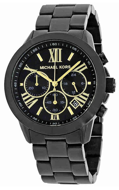 Michael Kors Brecken Chronograph Black Dial Black Steel Strap Watch for Women - MK6302 Buy Now By Michael Kors