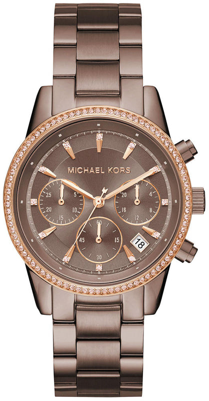 Michael Kors Ritz Chronograph Brown Dial Brown Steel Strap Watch For Women - MK6529 Buy Now By Michael Kors