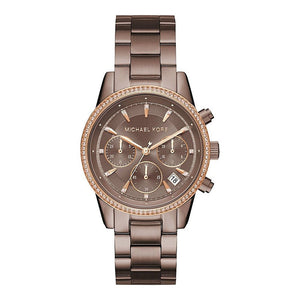 Michael Kors Ritz Chronograph Brown Dial Brown Steel Strap Watch For Women - MK6529 Buy Now By Michael Kors