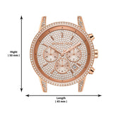 Michael Kors Ritz Three-Hand Glitz Rose Gold Dial Rose Gold Steel Strap Watch for Women - MK6748 Buy Now By Michael Kors