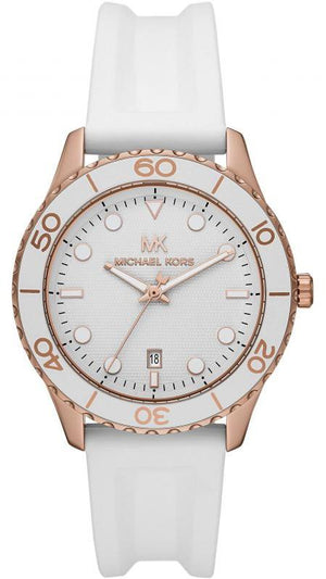 Michael Kors Runway Quartz White Dial White Rubber Strap Watch For Women - MK6853 Buy Now By Michael Kors