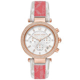 Michael Kors Parker Chronograph White Dial Two Tone Leather Strap Watch For Women - MK6951 Buy Now By Michael Kors