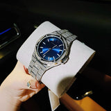 Michael Kors Lennox Three Hand Blue Dial Silver Steel Strap Watch For Women - MK6990 Buy Now By Michael Kors