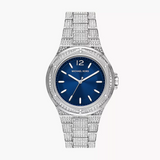 Michael Kors Lennox Three Hand Blue Dial Silver Steel Strap Watch For Women - MK6990 Buy Now By Michael Kors