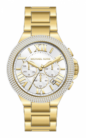 Michael Kors Camille Chronograph White Dial Gold Steel Strap Watch For Women - MK6994 Buy Now By Michael Kors