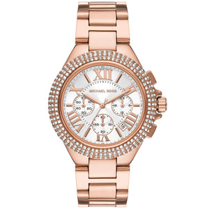 Michael Kors Camille Chronograph White Dial Rose Gold Steel Strap Watch For Women - MK6995 Buy Now By Michael Kors