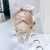 Michael Kors Jayne Three Hand Rose Gold Dial White Leather Strap Watch For Women - MK7128 Buy Now By Michael Kors