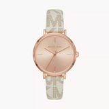 Michael Kors Jayne Three Hand Rose Gold Dial White Leather Strap Watch For Women - MK7128 Buy Now By Michael Kors