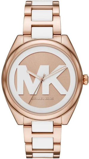 Michael Kors Janelle Three Hand Rose Gold Dial Two Tone Steel Strap Watch For Women - MK7134 Buy Now By Michael Kors