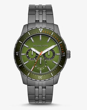 Michael Kors Cunningham Multifunction Chronograph Green Dial Grey Steel Strap Watch For Men - MK7158 Buy Now By Michael Kors