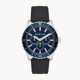 Michael Kors Cunningham Multifunction Blue Dial Black Rubber Strap Watch For Men - MK7160 Buy Now By Michael Kors