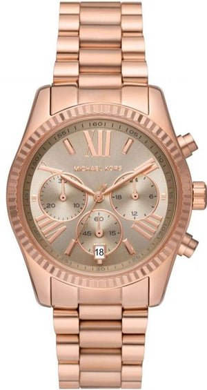 Michael Kors Lexington Chronograph Grey Dial Rose Gold Steel Strap Watch For Women - MK7217 Buy Now By Michael Kors