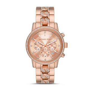 Michael Kors Ritz Chronograph Rose Gold Dial Rose Gold Steel Strap Watch For Women - MK7223 Buy Now By Michael Kors