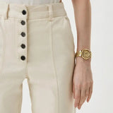 Michael Kors Lennox Three Hand Gold Dial Gold Steel Strap Watch For Women - MK7229 Buy Now By Michael Kors