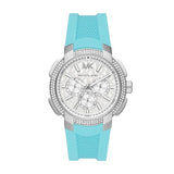 Michael Kors Sidney Multifunction Analog White Dial Turquoise Silicone Strap Watch For Women - MK7246 Buy Now By Michael Kors