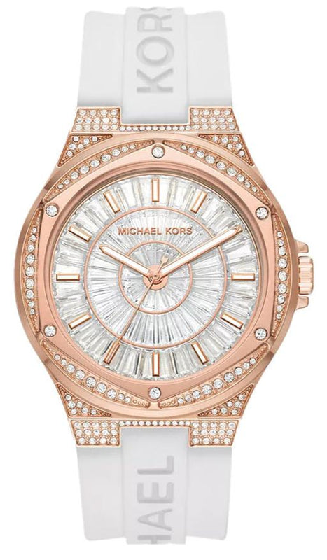Michael Kors Lennox Three-Hand Crystals Dial White Silicone Strap Watch For Women - MK7248 Buy Now By Michael Kors