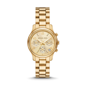 Michael Kors Runway Chronograph Gold Dial Gold Steel Strap Watch For Women - MK7326 Buy Now By Michael Kors