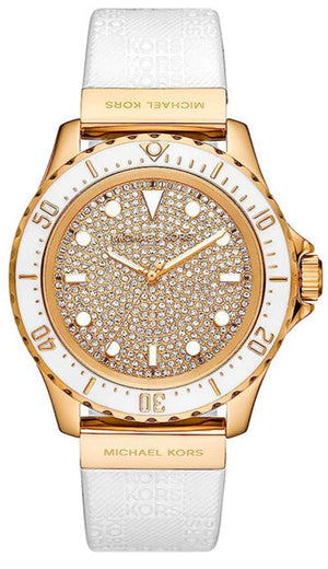 Michael Kors Everest Analog Gold Dial White Silicone Strap Watch For Women - MK7357 Buy Now By Michael Kors