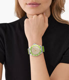Michael Kors Everest Three Hand Crystals Silver Dial Green Silicone Strap Watch For Women - MK7360 Buy Now By Michael Kors