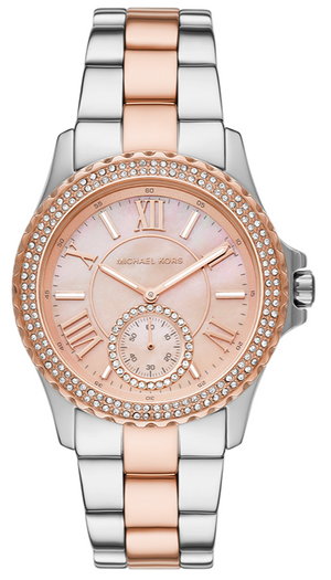 Michael Kors Everest Three Hand Rose Gold Dial Two Tone Steel Strap Watch For Women - MK7402 Buy Now By Michael Kors