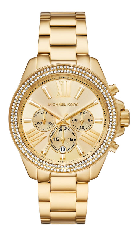 Michael Kors Wren Chronograph Gold Dial Gold Steel Strap Watch for Women - MK7428 Buy Now By Michael Kors