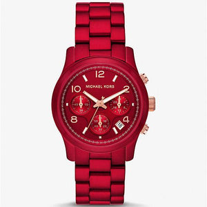 Michael Kors Runway Analog Chronograph Red Dial Red Steel Strap Watch for Women - MK7436 Buy Now By Michael Kors