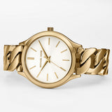 Michael Kors Runway Three-Hand White Dial Gold Steel Strap Watch for Women - MK7472 Buy Now By Michael Kors