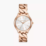 Michael Kors Runway Three-Hand Silver Dial Rose Gold Steel Strap Watch for Women - MK7473 Buy Now By Michael Kors