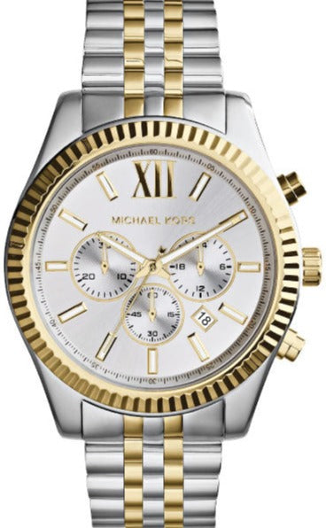Michael Kors Lexington Silver Dial Two Tone Steel Strap Watch for Men - MK8344 Buy Now By Michael Kors