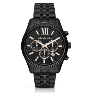 Michael Kors Lexington Chronograph Black Dial Black Steel Strap Watch For Men - MK8467 Buy Now By Michael Kors