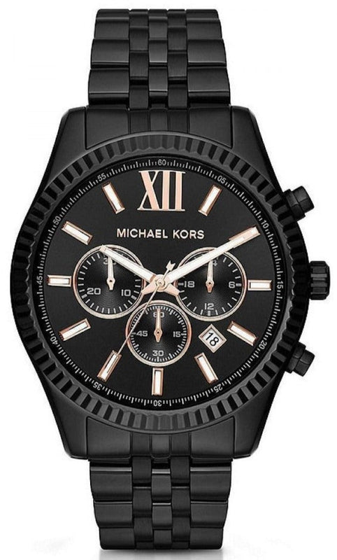 Michael Kors Lexington Chronograph Black Dial Black Steel Strap Watch For Men - MK8467 Buy Now By Michael Kors