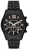 Michael Kors Lexington Chronograph Black Dial Black Steel Strap Watch For Men - MK8467 Buy Now By Michael Kors