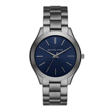 Michael Kors Slim Runway Blue Dial Grey Steel Strap Watch For Men - MK8584 Buy Now By Michael Kors