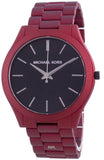 Michael Kors Slim Runway Quartz Black Dial Red Steel Strap Watch for Men - MK8712 Buy Now By Michael Kors