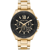 Michael Kors Brecken Chronograph Black Dial Gold Steel Strap Watch For Men - MK8848 Buy Now By Michael Kors