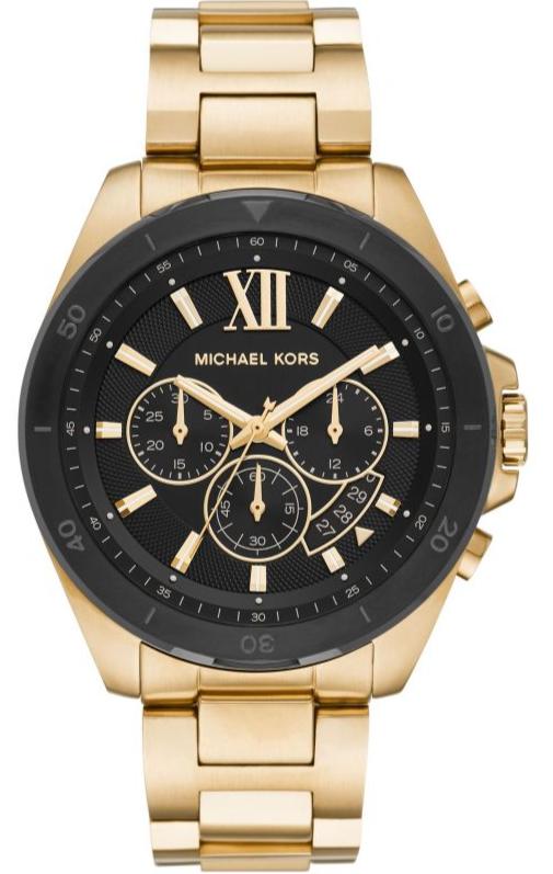 Michael Kors Brecken Chronograph Black Dial Gold Steel Strap Watch For Men - MK8848 Buy Now By Michael Kors