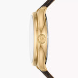 Michael Kors Benning Three Hand Gold Dial Brown Leather Strap Watch For Men - MK8931 Buy Now By Michael Kors