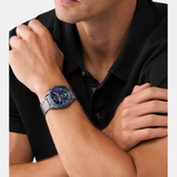 Michael Kors Accelerator Chronograph Blue Dial Grey Steel Strap Watch For Men - MK9111 Buy Now By Michael Kors